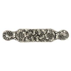 Notting Hill [NHP-604-AP] Solid Pewter Cabinet Pull Handle - Florid Leaves - Oversized - Antique Pewter Finish - 6 1/4&quot; L