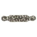Notting Hill [NHP-604-AP] Solid Pewter Cabinet Pull Handle - Florid Leaves - Oversized - Antique Pewter Finish - 5" C/C - 6 1/4" L