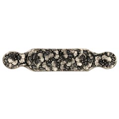 Notting Hill [NHP-604-SN] Solid Pewter Cabinet Pull Handle - Florid Leaves - Oversized - Satin Nickel Finish - 6 1/4&quot; L