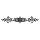 Notting Hill [NHP-610-AP] White Metal Cabinet Pull Handle - Portobello Road w/ Crystals - Oversized - Antique Pewter Finish - 5&quot; C/C - 6 3/8&quot; L