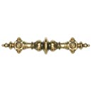 Notting Hill [NHP-610-SG] White Metal Cabinet Pull Handle - Portobello Road w/ Crystals - Oversized - 24K Satin Gold Finish - 5&quot; C/C - 6 3/8&quot; L