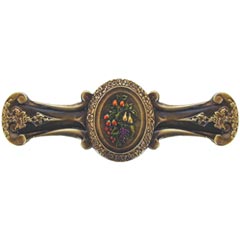 Notting Hill [NHP-613-BHT] Solid Pewter Cabinet Pull Handle - Fruit Bouquet - Hand-Tinted Antique Brass Finish - 4 1/8&quot; L
