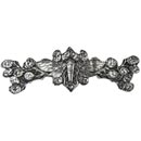 Notting Hill [NHP-620-BN] Solid Pewter Cabinet Pull Handle - Cicada on Leaves - Brite Nickel Finish - 3" C/C - 4" L