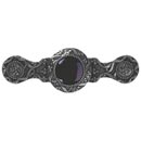 Notting Hill [NHP-624-BN-O] Solid Pewter Cabinet Pull Handle - Victorian Jewel - Onyx Natural Stone - Brite Nickel Finish - 3&quot; C/C - 3 7/8&quot; L