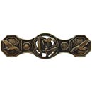Notting Hill [NHP-637-BB] Solid Pewter Cabinet Pull Handle - Crane Dance - Brite Brass Finish - 3" C/C - 3 7/8" L