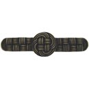 Notting Hill [NHP-639-AB] Solid Pewter Cabinet Pull Handle - Classic Weave - Antique Brass Finish - 4 1/8&quot; L