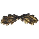 Notting Hill [NHP-644-AB] Solid Pewter Cabinet Pull Handle - Oak Leaf - Antique Brass Finish - 3&quot; C/C - 4&quot; L