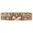 Notting Hill [NHP-652-AB] Solid Pewter Cabinet Pull Handle - Leafy Carrot - Antique Brass Finish - 3&quot; C/C - 4 7/8&quot; L