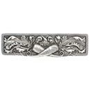 Notting Hill [NHP-652-BP] Solid Pewter Cabinet Pull Handle - Leafy Carrot - Brilliant Pewter Finish - 3" C/C - 4 7/8" L