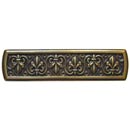 Notting Hill [NHP-660-AB] Solid Pewter Cabinet Pull Handle - Fleur-de-Lis - Antique Brass Finish - 4&quot; L