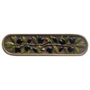 Notting Hill [NHP-669-BHT] Solid Pewter Cabinet Pull Handle - Olive Branch - Hand-Tinted Antique Brass Finish - 3" C/C - 4" L