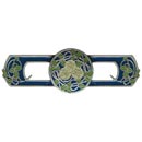 Notting Hill [NHP-671-AP-B] Solid Pewter Cabinet Pull Handle - Delaney&#39;s Rose - Blue - Antique Pewter Finish - 3&quot; C/C - 3 7/8&quot; L