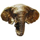 Notting Hill [NHBP-853-AB] Solid Pewter Cabinet Cup Pull - Goliath Elephant - Antique Brass Finish - 3&quot; C/C - 3 5/8&quot; L