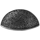 Notting Hill [NHBP-859-AP] White Metal Cabinet Cup Pull - Saddleworth - Antique Pewter Finish - 3&quot; Centers - 3 5/8&quot; L