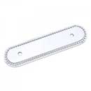 RK International [BP-1792-BC] Solid Brass Cabinet Pull Backplate - Beaded Oblong - Chrome Finish - 5&quot; L - 3&quot; Centers