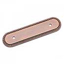 RK International [BP-1792-BDC] Solid Brass Cabinet Pull Backplate - Beaded Oblong - Distressed Copper Finish - 5&quot; L - 3&quot; Centers