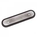 RK International [BP-1792-BDN] Solid Brass Cabinet Pull Backplate - Beaded Oblong - Distressed Nickel Finish - 5&quot; L - 3&quot; Centers