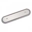 RK International [BP-1792-BP] Solid Brass Cabinet Pull Backplate - Beaded Oblong - Satin Nickel Finish - 5&quot; L - 3&quot; Centers