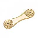 RK International [BP-382] Solid Brass Cabinet Pull Backplate - Flower - Polished Brass Finish - 3 3/4&quot; L