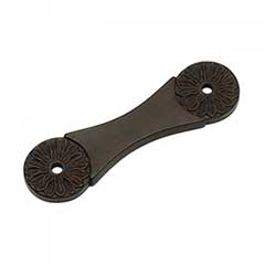 RK International [BP-382-RB] Solid Brass Cabinet Pull Backplate - Flower - Oil Rubbed Bronze Finish - 3 3/4&quot; L