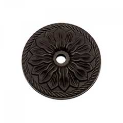 RK International [BP-482-RB] Solid Brass Cabinet Knob Backplate - Flower - Oil Rubbed Bronze Finish - 1 1/2&quot; Dia.