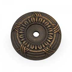 RK International [BP-485-AE] Solid Brass Cabinet Knob Backplate - Large Cross &amp; Petal - Antique English Finish - 1 1/2&quot; Dia.