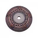 RK International [BP-485-DC] Solid Brass Cabinet Knob Backplate - Large Cross &amp; Petal - Distressed Copper Finish - 1 1/2&quot; Dia.