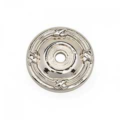 RK International [BP-487-PN] Solid Brass Cabinet Knob Backplate - Lines &amp; Crosses - Polished Nickel Finish - 1 1/4&quot; Dia.