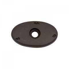 RK International [BP-488-RB] Solid Brass Cabinet Knob Backplate - Distressed Oval - Oil Rubbed Bronze Finish - 1 1/2&quot; L