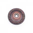 RK International [BP-489-DC] Solid Brass Cabinet Knob Backplate - Small Flat Deco-Leaf - Distressed Copper Finish - 1 1/4&quot; Dia.