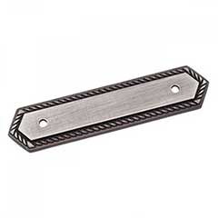 RK International [BP-7813-DN] Solid Brass Cabinet Pull Backplate - Rope - Distressed Nickel Finish - 5&quot; L - 3 1/2&quot; Centers