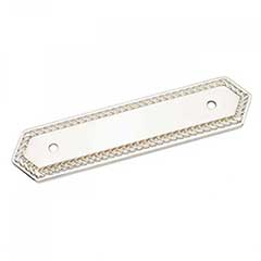 RK International [BP-7813-PN] Solid Brass Cabinet Pull Backplate - Rope - Polished Nickel Finish - 5&quot; L - 3 1/2&quot; Centers