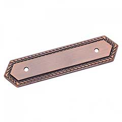 RK International [BP-7814-DC] Solid Brass Cabinet Pull Backplate - Rope Bow - Distressed Copper Finish - 5&quot; L - 3&quot; Centers