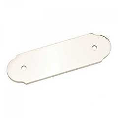 RK International [BP-7818-PN] Solid Brass Cabinet Pull Backplate - Plain Bow - Polished Nickel Finish - 4 1/2&quot; L - 3&quot; Centers