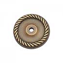 RK International [BP-7820-AE] Solid Brass Cabinet Knob Backplate - Rope Edge Single Hole - Antique English Finish - 1 5/8&quot; Dia.