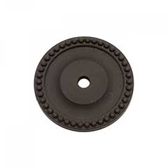 RK International [BP-7822-RB] Solid Brass Cabinet Knob Backplate - Beaded Single Hole - Oil Rubbed Bronze Finish - 1 5/8&quot; Dia.