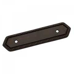 RK International [BP-7824-RB] Solid Brass Cabinet Pull Backplate - Deco-Leaf Edge - Oil Rubbed Bronze Finish - 5&quot; L - 3&quot; Centers
