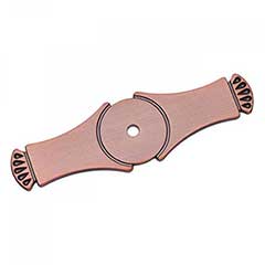 RK International [BP-7904-DC] Solid Brass Cabinet Knob Backplate - Curved Gill Ends - Distressed Copper Finish - 4&quot; L