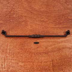 RK International [CP-3706-RB] Solid Brass Cabinet Bail Pull - Beaded Middle - Oversized - Oil Rubbed Bronze Finish - 12&quot; C/C - 12 3/4&quot; L