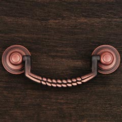 RK International [CP-3708-DC] Solid Brass Cabinet Bail Pull - Split Rope - Standard Size - Distressed Copper Finish - 3&quot; C/C - 3 15/16&quot; L