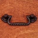 RK International [CP-3709-RB] Solid Brass Cabinet Bail Pull - Rope w/ Clover Rosettes - Standard Size - Oil Rubbed Bronze Finish - 3" C/C - 4 1/4" L