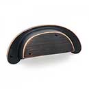 RK International [CF-909-VB] Solid Brass Cabinet Cup Pull - Distressed Heavy - Valencia Bronze Finish - 3&quot; C/C - 3 1/2&quot; L