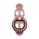 RK International [CF-598-DC] Solid Brass Cabinet Finger Pull - 1" Ring w/ Ornate Plate - Distressed Copper Finish - 3" L