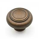 RK International [CK-707-AE] Solid Brass Cabinet Knob - Large Double Ringed - Antique English Finish - 1 1/2" Dia.