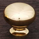 RK International [CK-1117-B] Solid Brass Cabinet Knob - Fat Mushroom - Polished Brass Finish - 1 1/4" Dia.