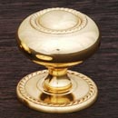 RK International [CK-1212-T] Solid Brass Cabinet Knob - Large Rope w/ Detachable Back Plate - Polished Brass Finish - 1 1/2" Dia.