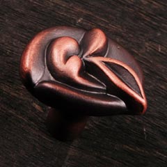 RK International [CK-204-DC] Solid Brass Cabinet Knob - Pretty Wrap - Distressed Copper Finish - 1 1/4&quot; L