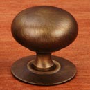 RK International [CK-3216-AE] Solid Brass Cabinet Knob - Large Hollow Round w/ Detachable Back Plate - Antique English Finish - 1 1/2&quot; Dia.