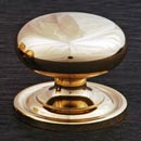 RK International [CK-3216-ATB] Solid Brass Cabinet Knob - Large Solid Round w/ Back Plate - Polished Brass Finish - 1 1/2&quot; Dia.