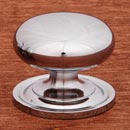 RK International [CK-3216-ATC] Solid Brass Cabinet Knob - Large Solid Round w/ Back Plate - Polished Chrome Finish - 1 1/2&quot; Dia.